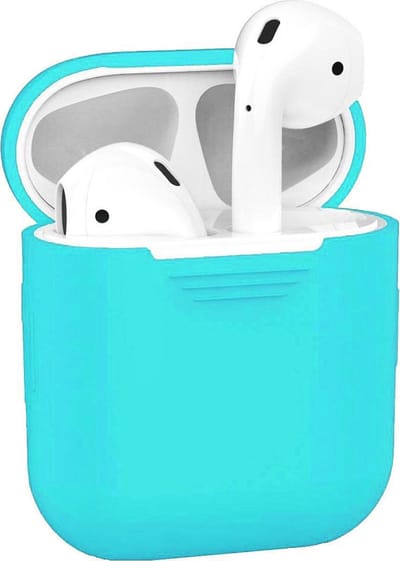 DW4Trading Siliconen Case Licht Blauw- Cover - Hoesje - Geschikt voor Apple Airpods 1 en 2
