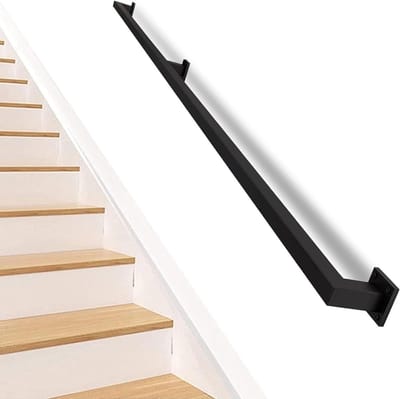 Trap Leuning - Handgreep Trappen - Veiligheid Bieden - Stevig Smeedijzer - 80cm - Zwart