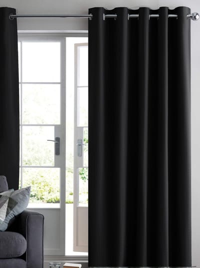 Maroyathome RUBEN - Gordijn - Verduisterend - met Ringen - kant en klaar - 150 x 250 cm - 150 cm breedte en 250 cm lengte - Zwart - 1 Stuk