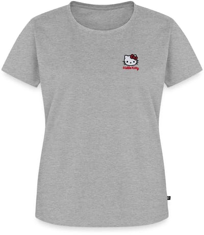 Hello Kitty Geborduurd Portret Premium T Shirt Dames