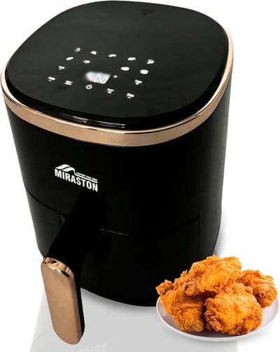 Compacte Airfryer - Heteluchtfriteuse - Gezond Koken - 9-in-1 Functies - 36 Liter - Zwart