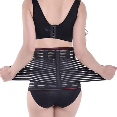 Grande Taille 4XL 5XL 5 Baleines Ceinture Haute Élastique Corset de Correction Posturale pour Hernie Discale Lombaire Soulagement des Douleurs Dorsales XXL noir