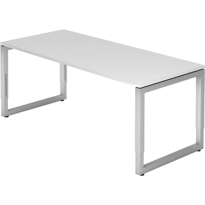 REGO 19 S | Bureau - 180 x 80 Tafelhoogte I In hoogte verstelbaar Wit/Zilver