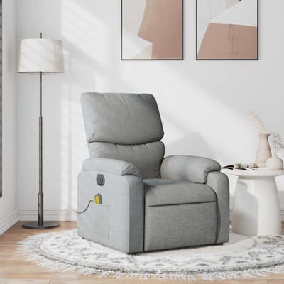 vidaXL - Massagestoel - verstelbaar - stof - lichtgrijs