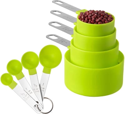 SwissBex Limoenkleurige Praktische Maatlepel Set - 8-Delig - voor Precies Wegen en Meten