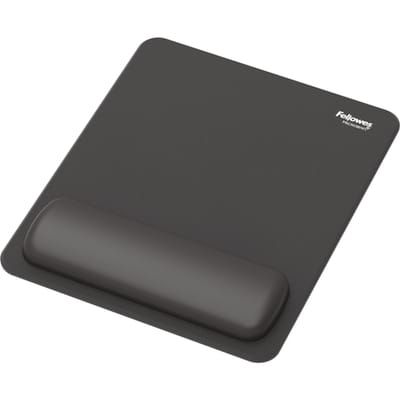 Fellowes Breyta muismat, met polssteun en Microban® bescherming, rubber, B 200 x D 240 x H 17,5 mm, zwart