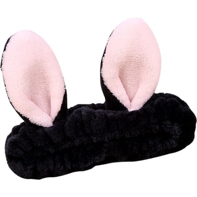 Meisje Schattige hoofdband Zachte caroset Mooie haarband Cosmetische make-up Wassen Gezicht Douche Spa Elastisch zwart