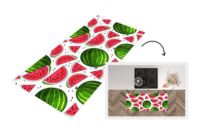 Keukenloper - Loper keuken - Patroon - Watermeloen - Pit - Fruit - 120x50 cm - Keukenloper vinyl