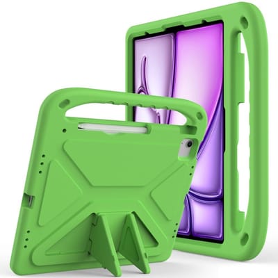 Coverup Tablethoes geschikt voor iPad Air 13 (2024/2025/2026) / Pro 13 (2024/2025) Hoesje - ShockProof Kids Case - Groen