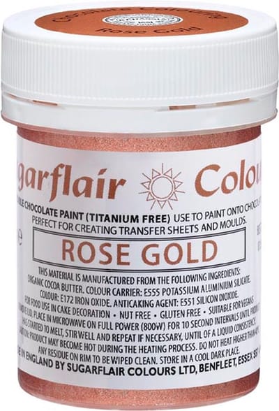 Sugarflair Chocolate Colour - Rosé Goud - 35g - Chocolade Kleurstof - Voedingskleurstof