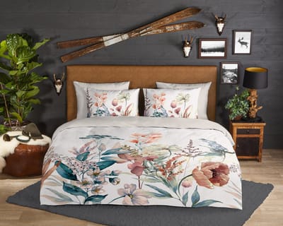 Good Morning dekbedovertrek bloemen - 1 persoons 140x200/220 cm - Multi - 100% Katoen renforc�