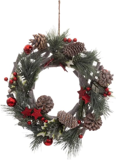 Kerstkrans met dennenappels, Ø 30 cm