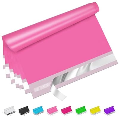 Jowlroel Pink Poly Mailers 100Pcs 100Pcs, Strong Self Adhesive Shipping Bags for Clothing, Self Sealing and Waterproof Mailing Envelopes, Privacy Protected Mailer Bags for Small Business