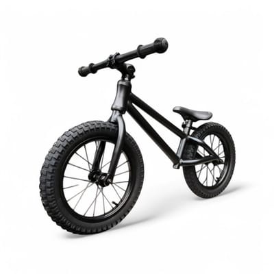 Jobber Fatbike Loopfiets 3 jaar - Stoere Loopfietsen mat Zwart - 14inch