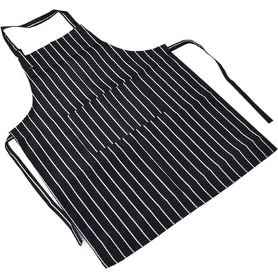 Waterdicht verstelbaar slabschort met dubbele zakken voor keukens, restaurants, bakkersZwart en wit black