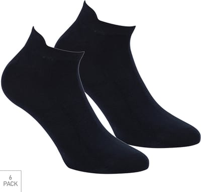Boru Bamboo - 6-Pack - Sneakersokken met Lipje - Bamboe - Naadloos - Heren / Dames - marine - 31-35 - 2333