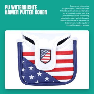 Dailygoods- Putter Cover Waterdicht - Golf Putter Hoofddeksel - Magnetisch Ontwerp - Bescherming - Hoogwaardig PU - Dikke Pluche Binnenkant - Golfcover