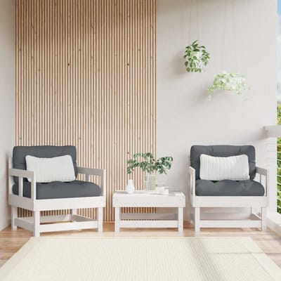vidaXL - Tuinstoelen - met - kussens - 2 - st - massief - grenenhout - wit