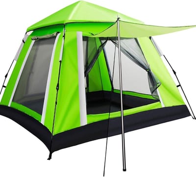Pop-up tent - Festival tent - Kamperen met gezin - Ademend ontwerp - 3-4 personen - Lichtgroen