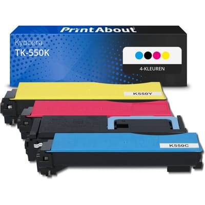 PrintAbout huismerk Toner TK-550K 4-kleuren Multipack Geschikt voor Kyocera