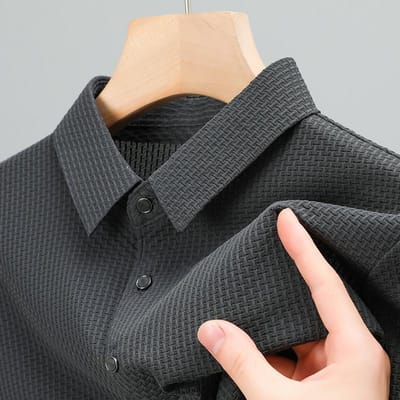 Kortmouw Heren IJszijde POLO Shirt Zomer Heren T-shirt Nieuw Zakelijk Casual Mesh Ademend Dun Top Herenkleding XL gray