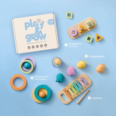 Petite Amélie Montessori Speelgoed Box - 16-18 maanden – Creativiteit & verbeelding – Logisch denken – Kleur- & vormherkenning – Emotionele ontwikkeling – Geluidswaarneming