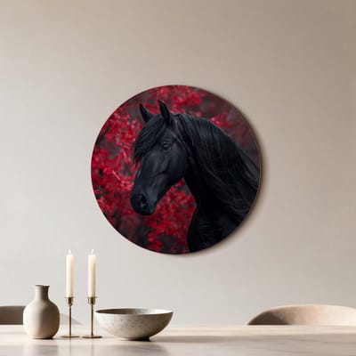 KitchenArt - Midnight Ember - Muurcirkel Binnen - ø 60 cm - Wandcirkel - Mét Ophangsysteem - Wanddecoratie - Muurdecoratie