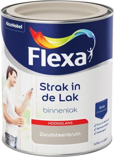 Flexa Strak in de Lak - Watergedragen - Hoogglans - zandsteenbruin - 0,75 liter