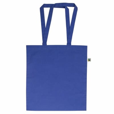 20 stuks Katoenen draagtas-Tote bag FAIRTRADE met lange hengsels, kleur Blauw