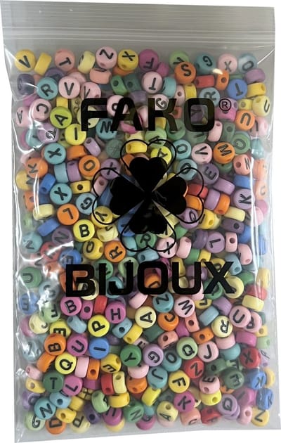 Fako Bijoux® - Letterkralen Rond - Letter Beads - Alfabet Kralen - Sieraden Maken - 7mm - 500 Stuks - Mix