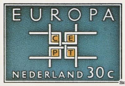 Briefkaart met afbeelding Europa-zegels – C.E.P.T. The European Conference of Postal and Telecommunications Administrations postzegel