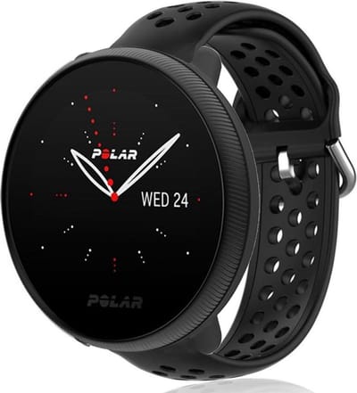 Siliconen sport bandje met gaatjes - Geschikt voor Polar Ignite / Ignite 2 / Ignite 3 / Polar Pacer / Polar Unite bandje - Sport bandje - Zwart