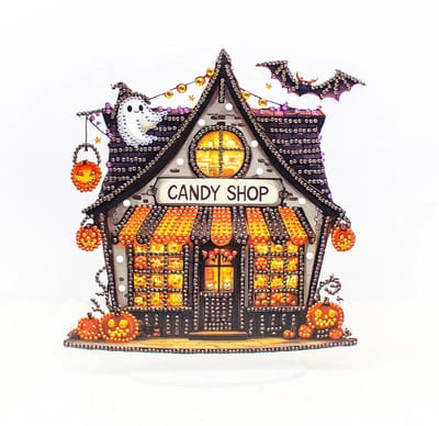 Diamond painting op standaard - Haunted Treats Candy Shop - Diamond Painting - Letistitch