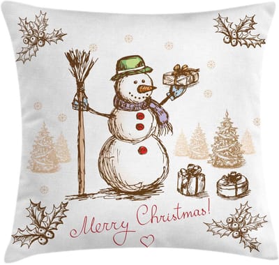 ABAKUHAUS Kussenhoes Schneemann – 40x40 cm – Beidzijdig bedrukt
