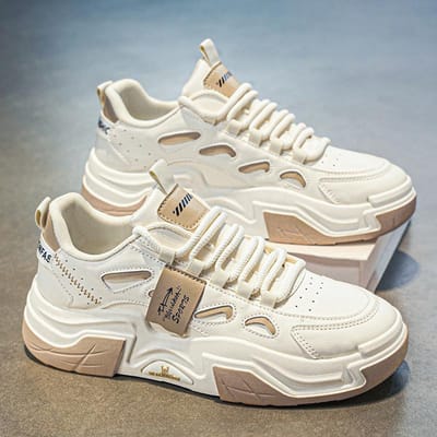 Herfst Herenschoenen Ademend Witte Schoenen Heren Trendy Veelzijdig Dikke Zool Sneakers Casual Board Schoenen Trendy Schoenen voor Papa 44