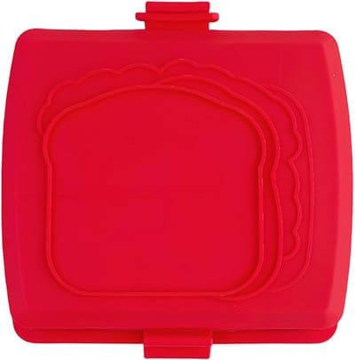 Sandwich Maker - Panini Pers - Snelle Maaltijden - Vaatwasmachinebestendig - 16.8x16cm - Rood