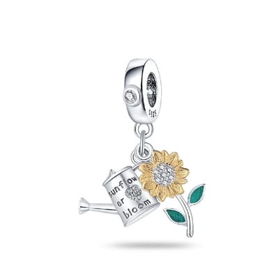 Zonnebloem Bedel - 925 Zilver - Voor Bedelarmband - RomyStones