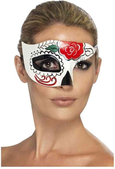 SMIFFY'S - Half masker met gekleurde motieven voor volwassenen Halloween
