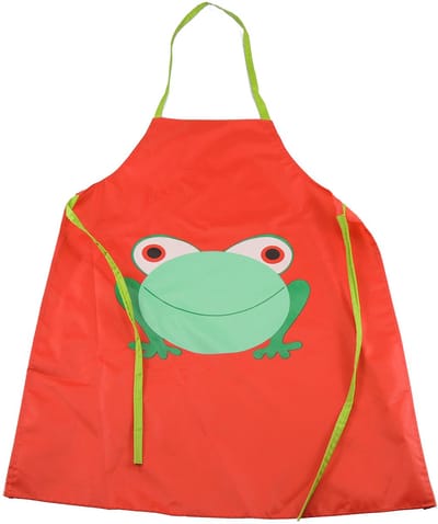 Schort kinderen - Verfschort - Keukenschort - Schilderschort - Verven - Verfjas - Knutselschort - Kliederschort - Waterdicht - Kliederen - Kleding beschermen - Oranje - Met kikker - Jonyx