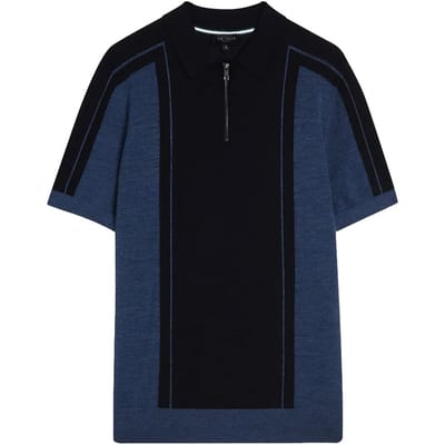 Ted Baker Jesty Heren Navy Wollen Poloshirt