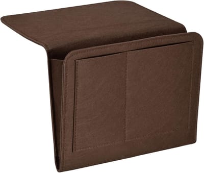 Famanu – 11 inch nachtkastje Caddy Organizer - Bed Caddy Nachtkastje Organizer Opknoping 5 Pocket Zachte Bed Zakken Nachtkastje Opslag Organizer Afstandsbediening Houder voor Slaapkamer Telefoons Bril