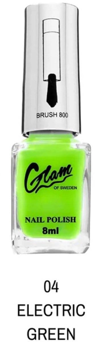 Glam of Sweden - Mini Nagellak - Fel Groen - Nummer 04 Electric Green - 1 Mini flesje met 8 ml. inhoud