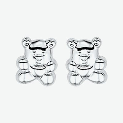 YO&NO - Oorbellen - Zilver - Oorknoppen - Beer - 6,2/7,5mm - Kinderen - Zilver 925
