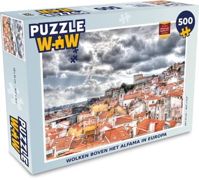 Puzzel Wolken boven het Alfama in Europa - Legpuzzel - Puzzel 500 stukjes