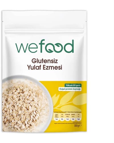 Wefood Glutenvrije Havervlokken Fijn Gemalen 300 g - Glutenvrij - Vegan - Rijk aan Vezels - Natuurlijke Eiwitbron