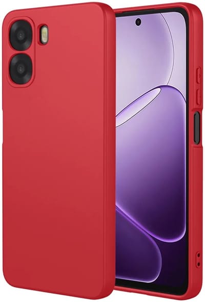 Hoesje geschikt voor Oppo A6x - Phonesta Soft Silk Silicone Back Cover - Rood