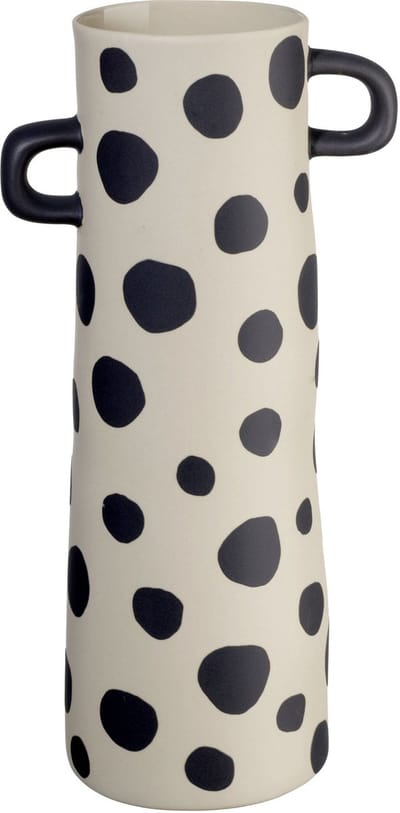 ASA Selection Rayu vaas, tafelvaas, decoratieve vaas, bloemenvaas, steengoed, gestippeld, H 28 cm, 84804130