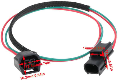 Golden crown - Power Geleidende Plug Kabel - 2 Pin - Geschikt voor accessoires - Hoogwaardige kwaliteit - Geschikt voor Honda CRF250L CRF300L - Kleur zwart