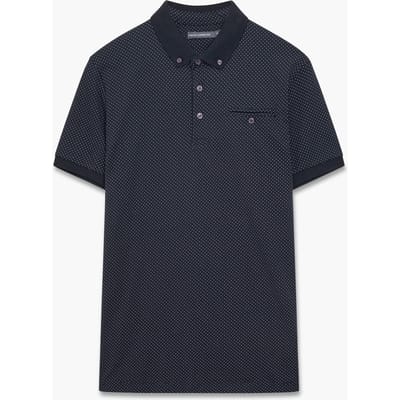 French Connection Micro Dot Polo Marine/white Taglia: XS | Polo Outlet | Uomo | Bianco