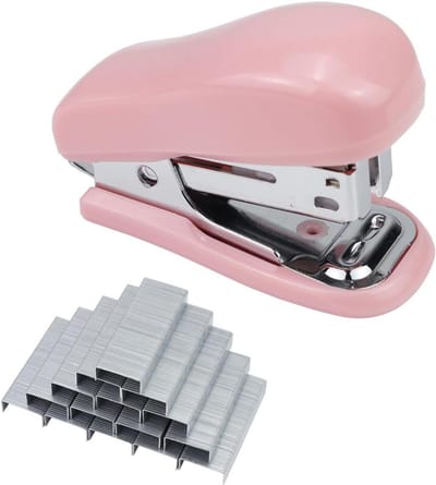 Mini Nietmachine Set - Kleine Nietmachine - Papier Bundelen - Inclusief Nietverwijderaar - 20 vel - Roze